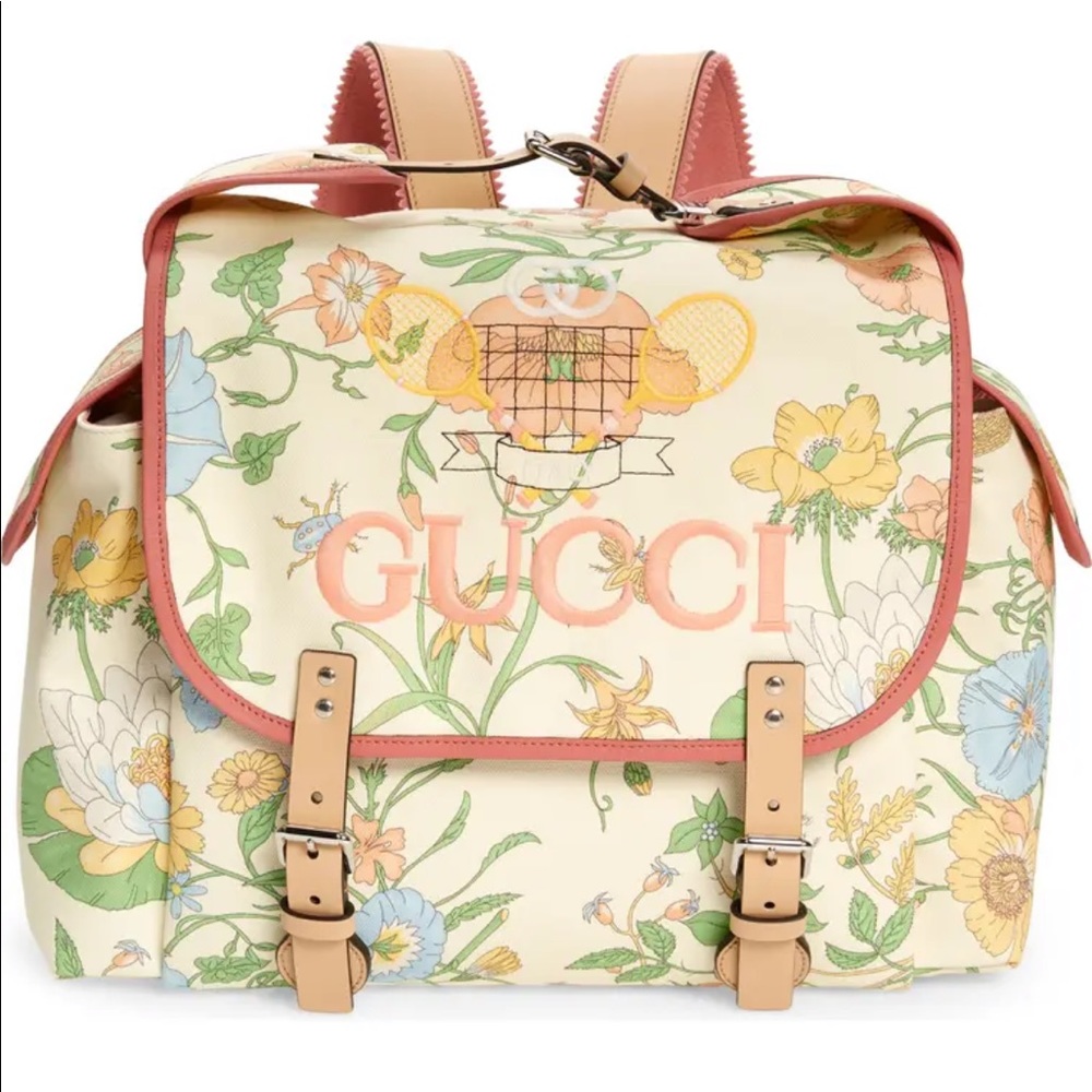 Gucci Logo Floral Print Backpack crossposted SOLD